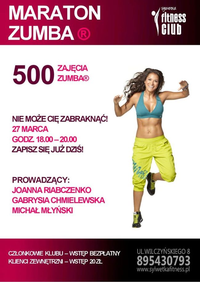 500 zajęcia ZUMBA w Fitness Club Sylwetka
